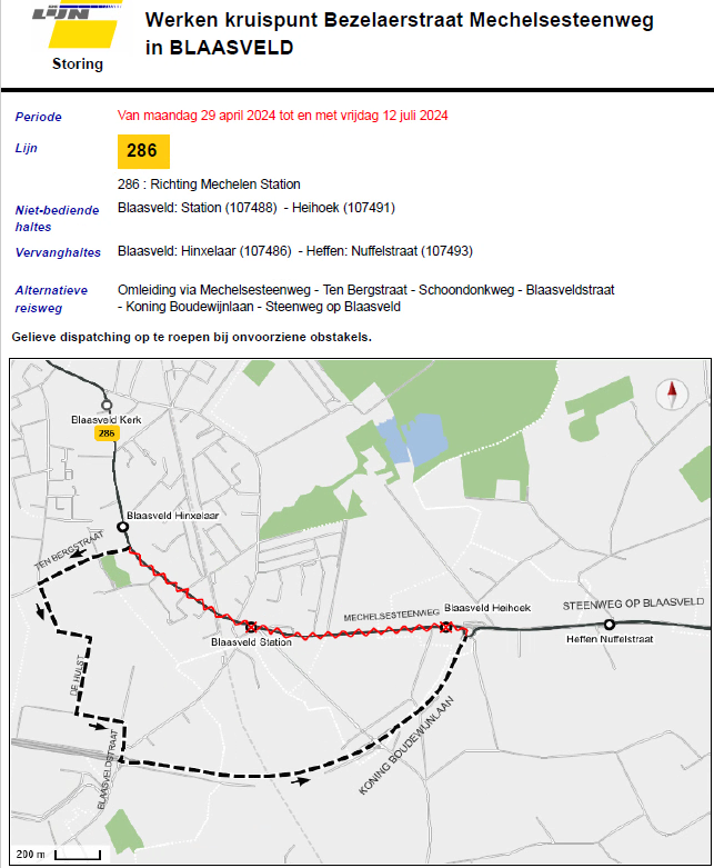 LIJN 286 RICHTING MECHELEN