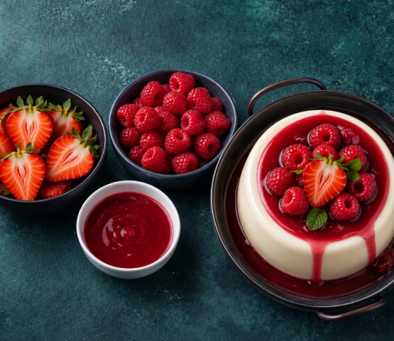 Panna cotta met fruit
