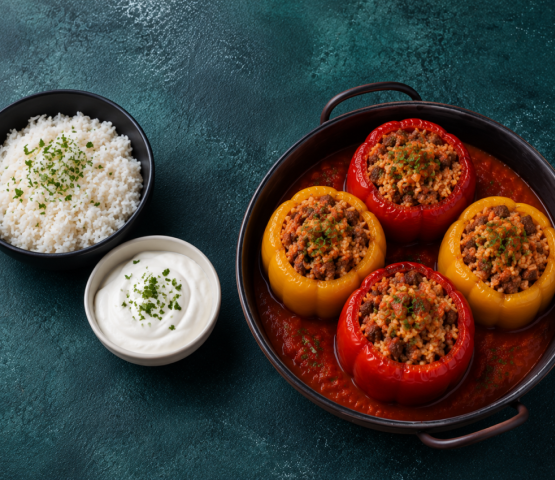 Gevulde paprika met rijst