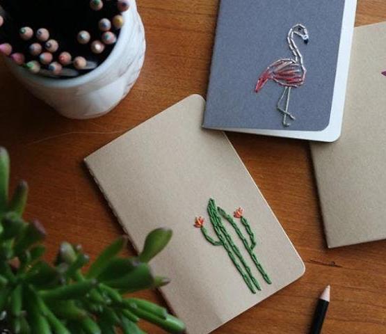Bloemen borduren op papier © Bloemen borduren op papier